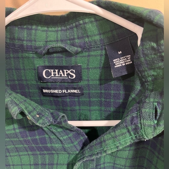 CHAPS Ralph Lauren Brushed Flannel Classic Fit Button Down Shirt Size Medium - Picture 4 of 8